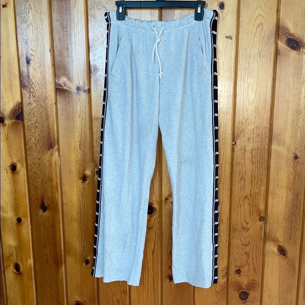Gray Track Pants with Black Stripe pink Victoria’s Secret boyfriend pants small